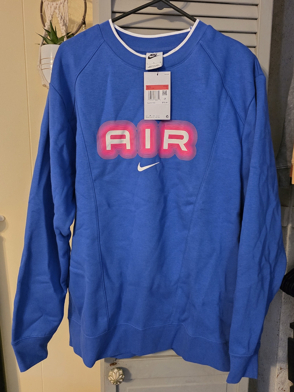 Nike Men’s Blue 'AIR' Crewneck Sweatshirt